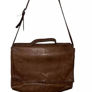 Hobo International Brown Leather Flap Messenger Bag